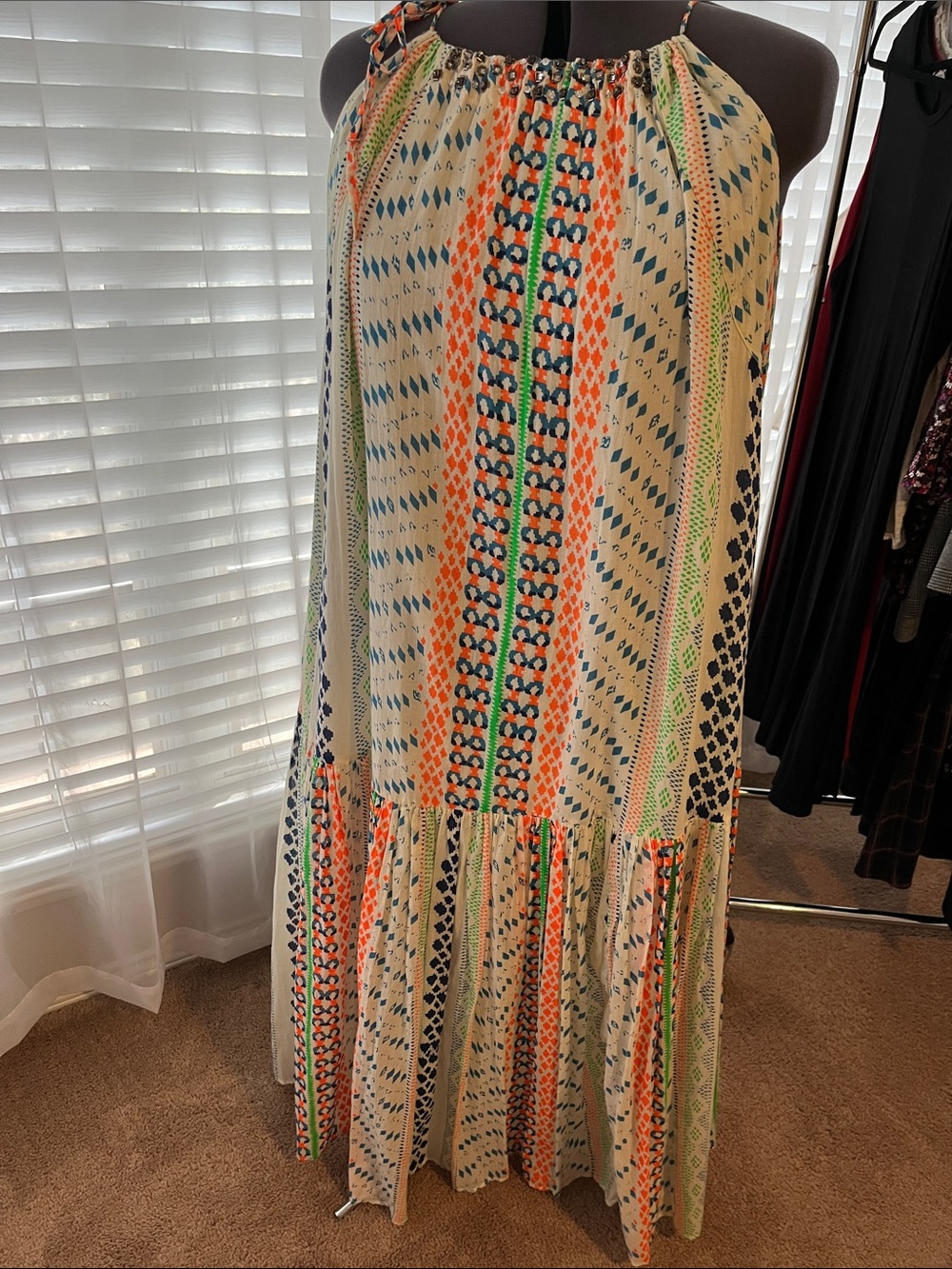 Lane Bryant Cream Maxi Halter  Dress 2x 18/20